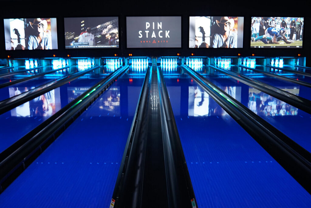 Bowling lanes at PINSTACK