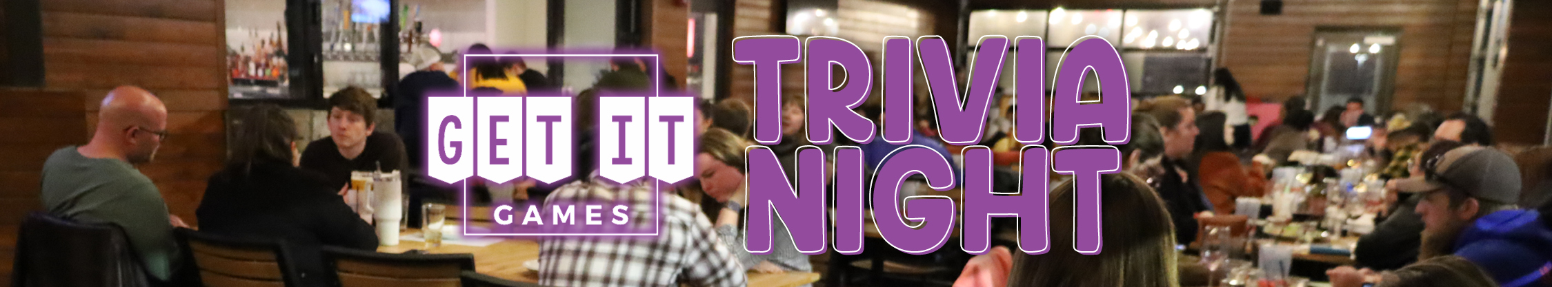 Get it Games trivia banner for Pinstack Trivia night